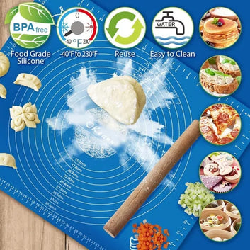 Silicone Flour kneading Mat Bread Mat With Measuring Marks